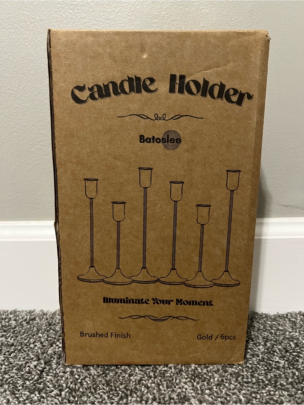 6pc gold candle holders